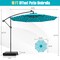 10 Ft Beige Steel Offset Cantilever Patio Umbrella with 40 Solar Powered LED Lights and Adjustable